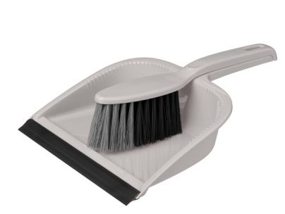 Комплект щётка-сметка Rimo с квадратным совком с кромкой (светло-серый)